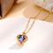 GOLD Plated Fashion Luxury Ocean Heart Crystal Pendant Titanium Women's Necklace